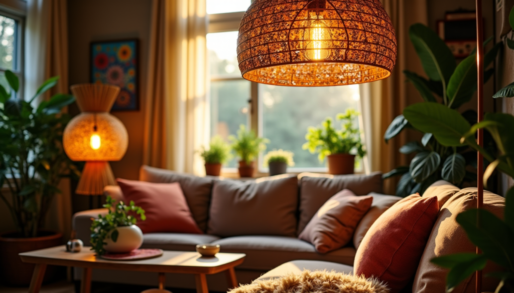 Abat-jour en rotin ou en fleur : comment choisir pour un intérieur bohème ?